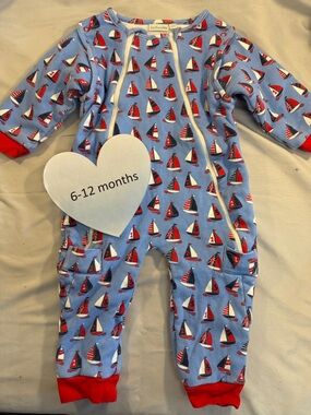 JoJo Maman Bebe - Nautical Kids 2.5 TOG Sleep suit with removable sleeves.